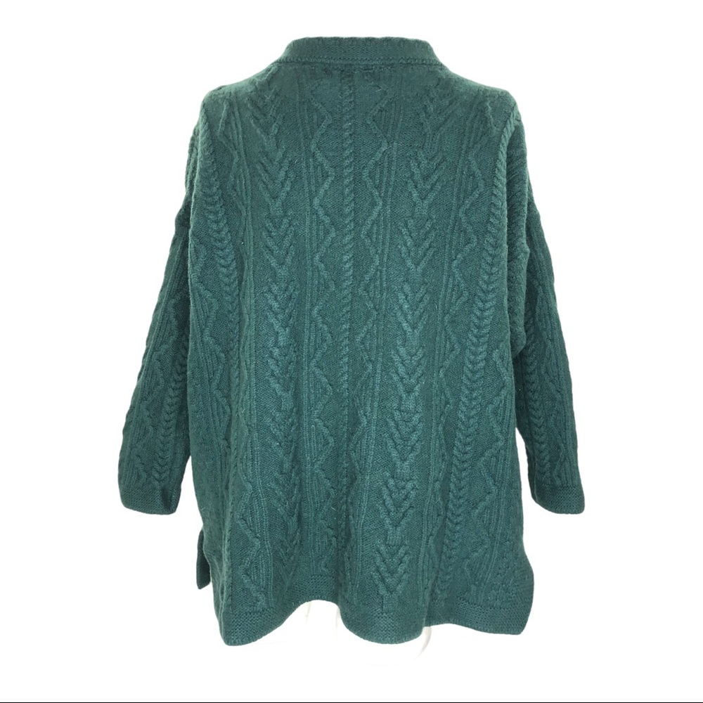 Aran Crafts Button-Down Patchwork Cardigan Coatig… - image 3